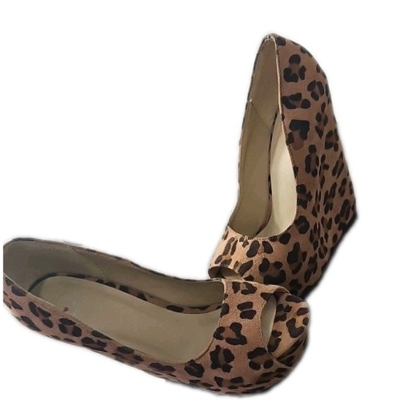 Leopard Shoes - Leopard women wedges Open Toe Shoes Size 5